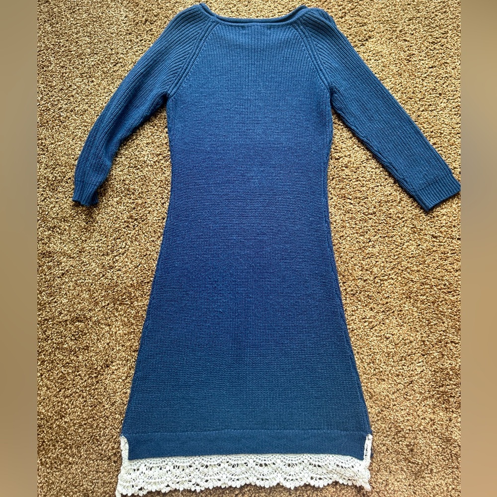 Pink Rose Navy Sweater Dress - Picture 3 of 3